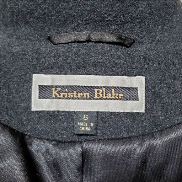 KRISTEN Blake Charcoal Wool Blend Shawl Collar Satin Lined Oversized Overcoat - Picture 14 of 16